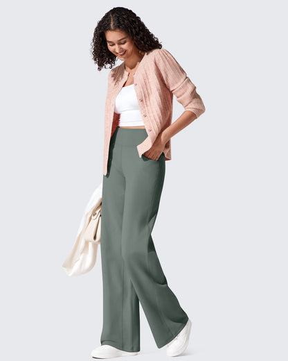 Pantalones térmicos de cintura alta y pierna ancha con forro polar EverGoing