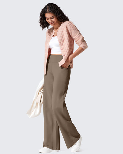 Pantalones térmicos de cintura alta y pierna ancha con forro polar EverGoing