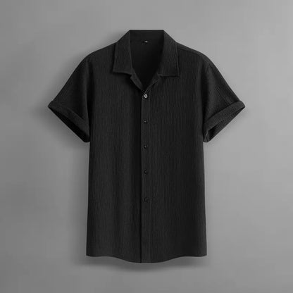Summer Lightweight Breathable Solid Color Short-Sleeve Dress Shirts