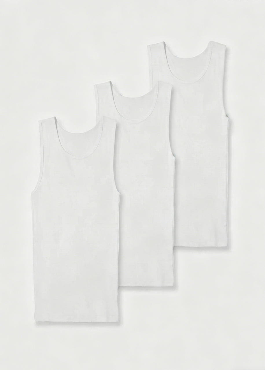 (3-Pack)Premium Ultra-Soft Cotton Fitted Tank