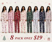 Santa Claus Print Pajama Set (8-Pack)