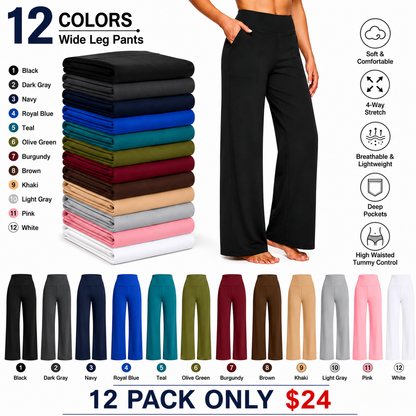 Pantalones de yoga de mujer de talle alto y pierna ancha: suaves, elásticos e informales
