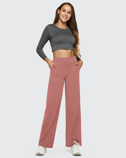 Pantalones casuales de negocios de talle alto EverGoing sueltos de 29''