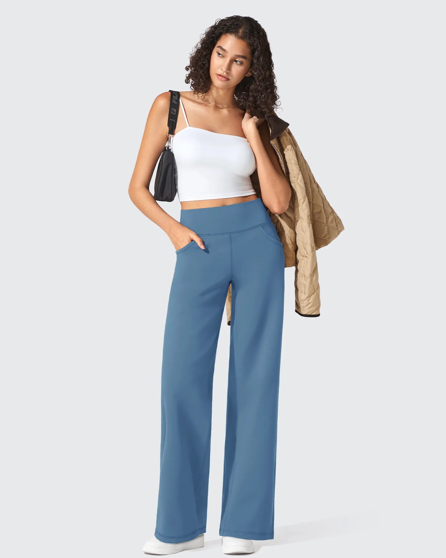 Pantalones de vestir de talle alto sin costuras BareFeel Petite