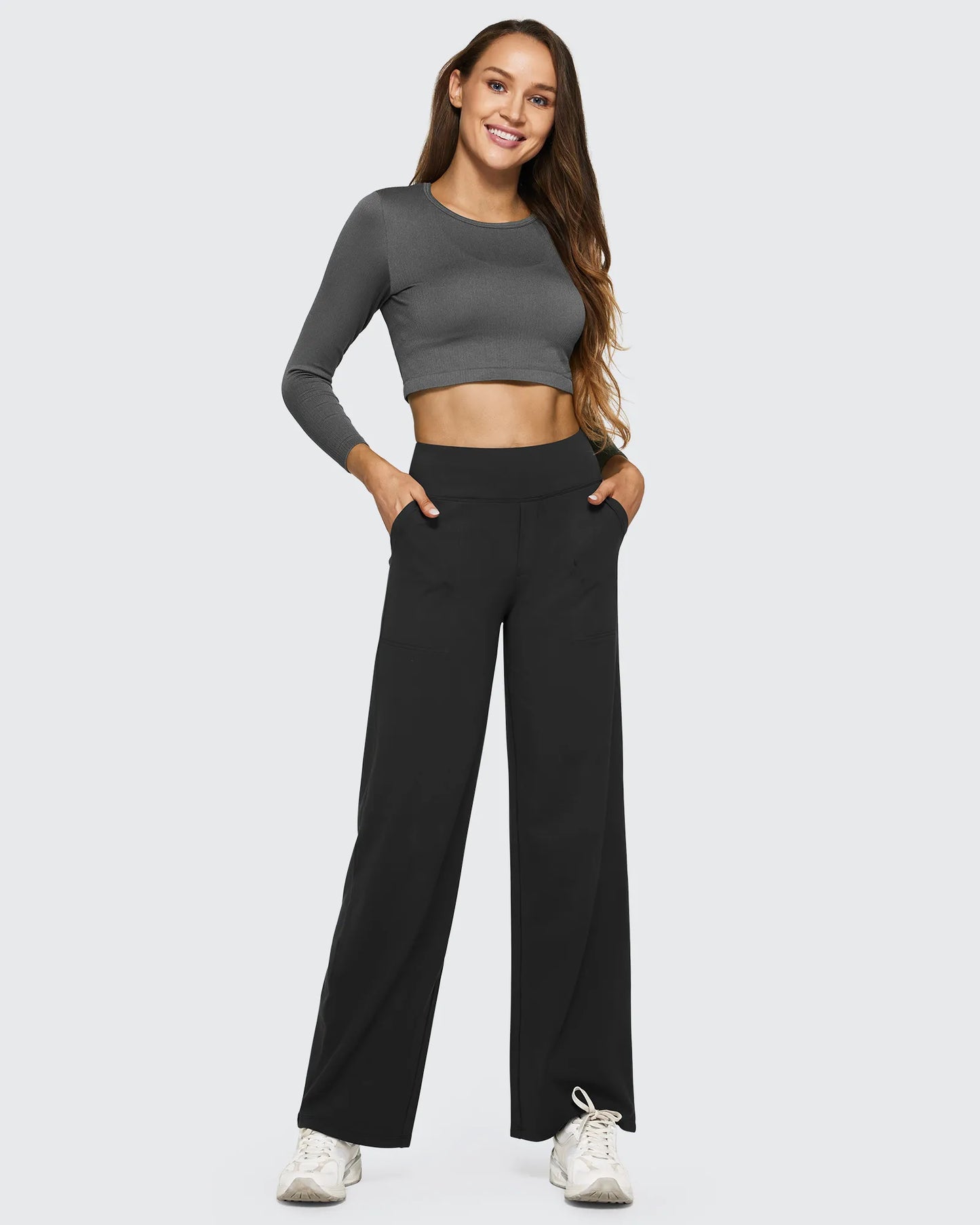 Pantalones de Negocios Informales de Talle Alto Sueltos EverGoing 27''
