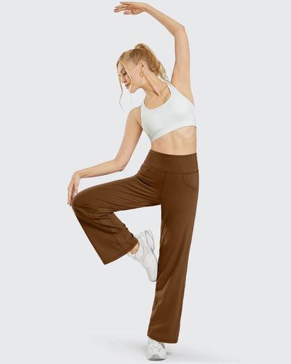 Pantalones Anchos de Mujer para Yoga con Bolsillos Largos