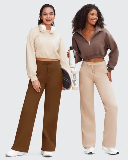 Pantalones de pernera ancha EverGoing de talle alto informales de negocios petite