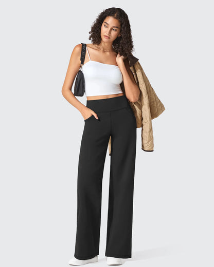 Pantalones Anchos de Vestir de Cintura Alta Sin Costuras BareFeel