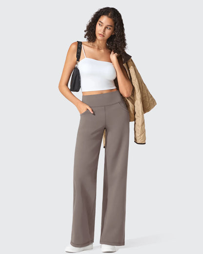 Pantalones de vestir de talle alto sin costuras BareFeel Petite