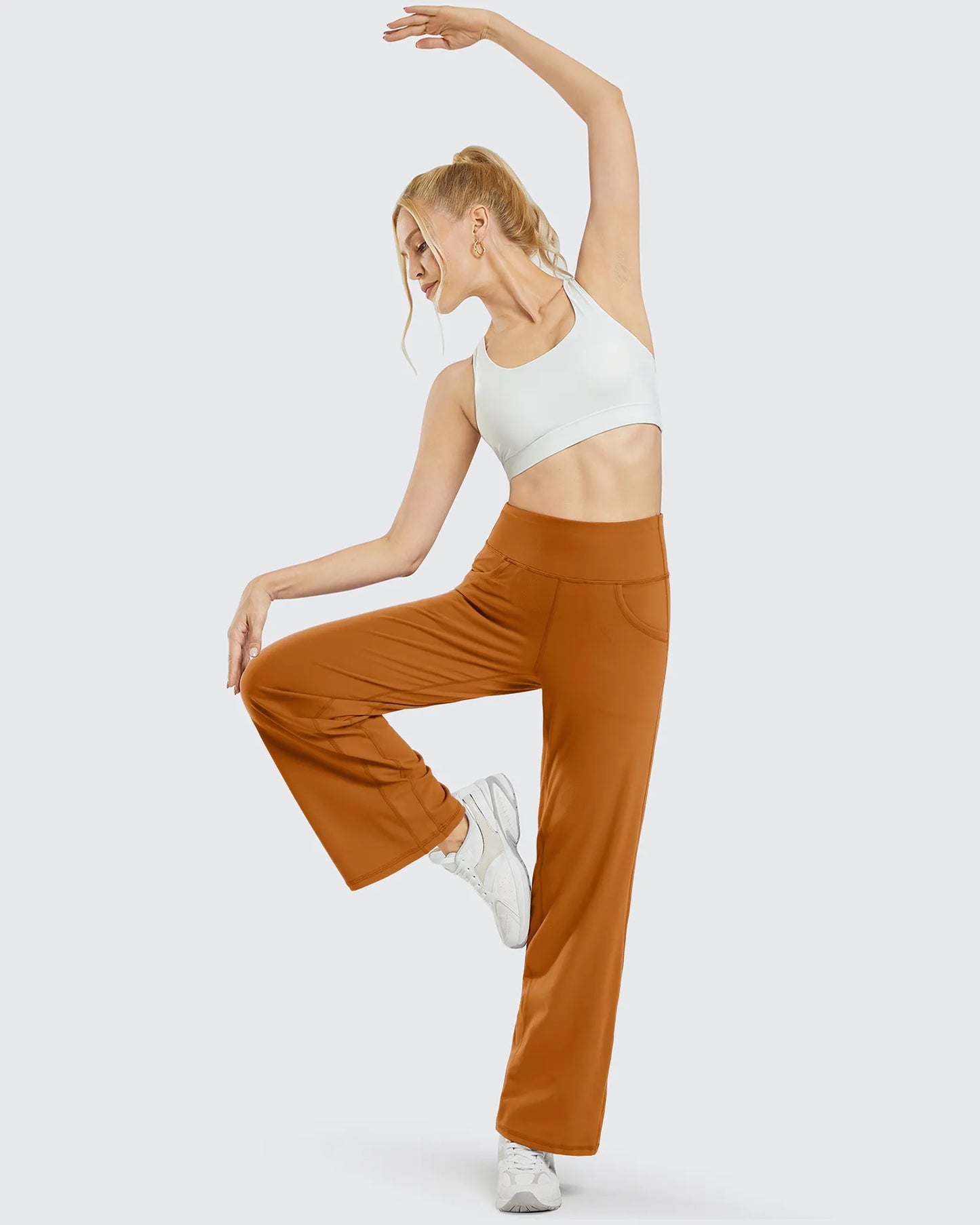 Pantalones Anchos de Mujer para Yoga con Bolsillos Largos