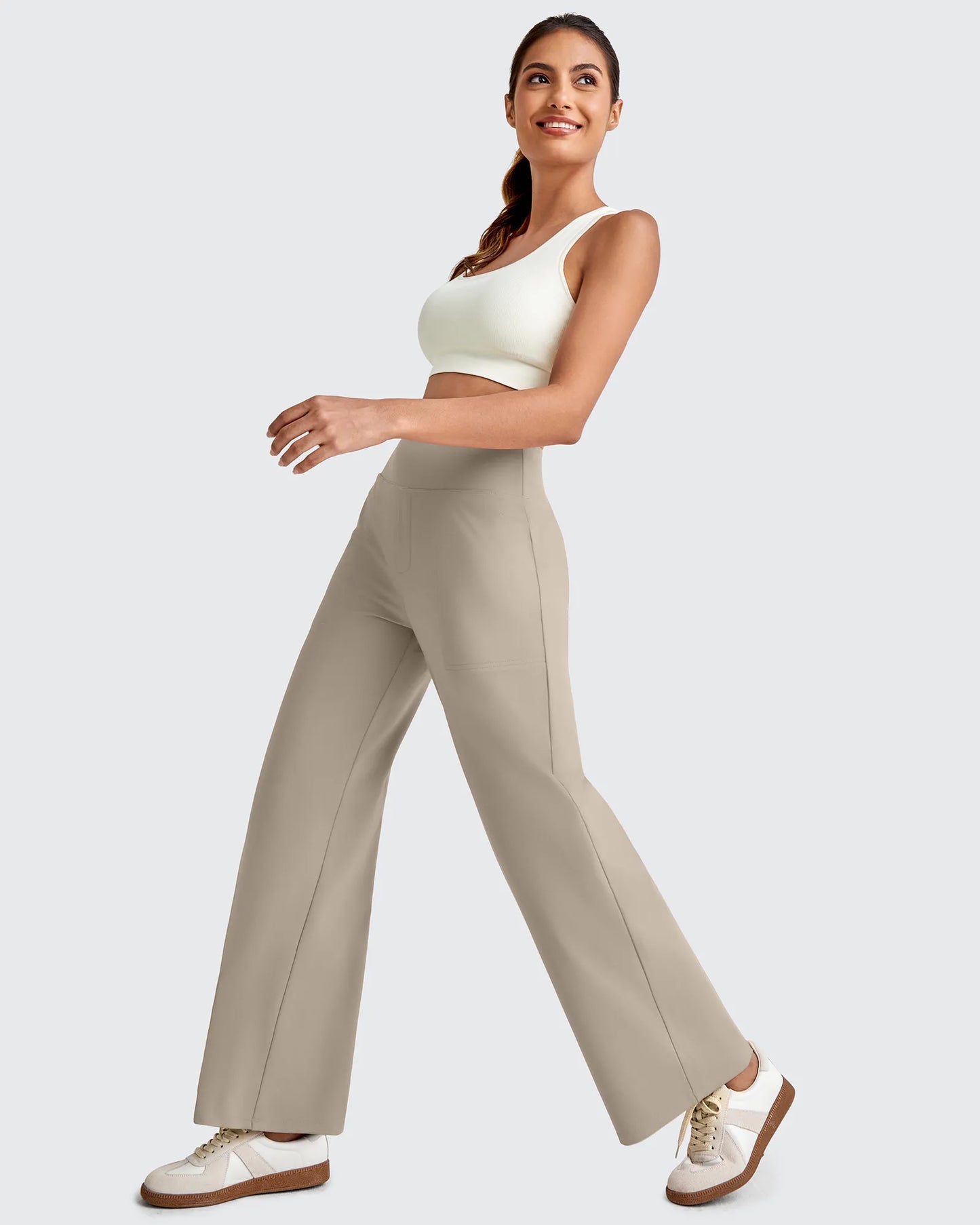 Pantalones de vestir capri elásticos de tiro alto EverGoing Tall