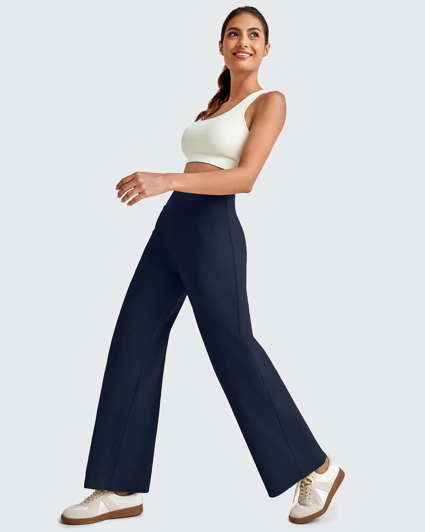 Pantalones de vestir capri elásticos de tiro alto EverGoing (talla regular)