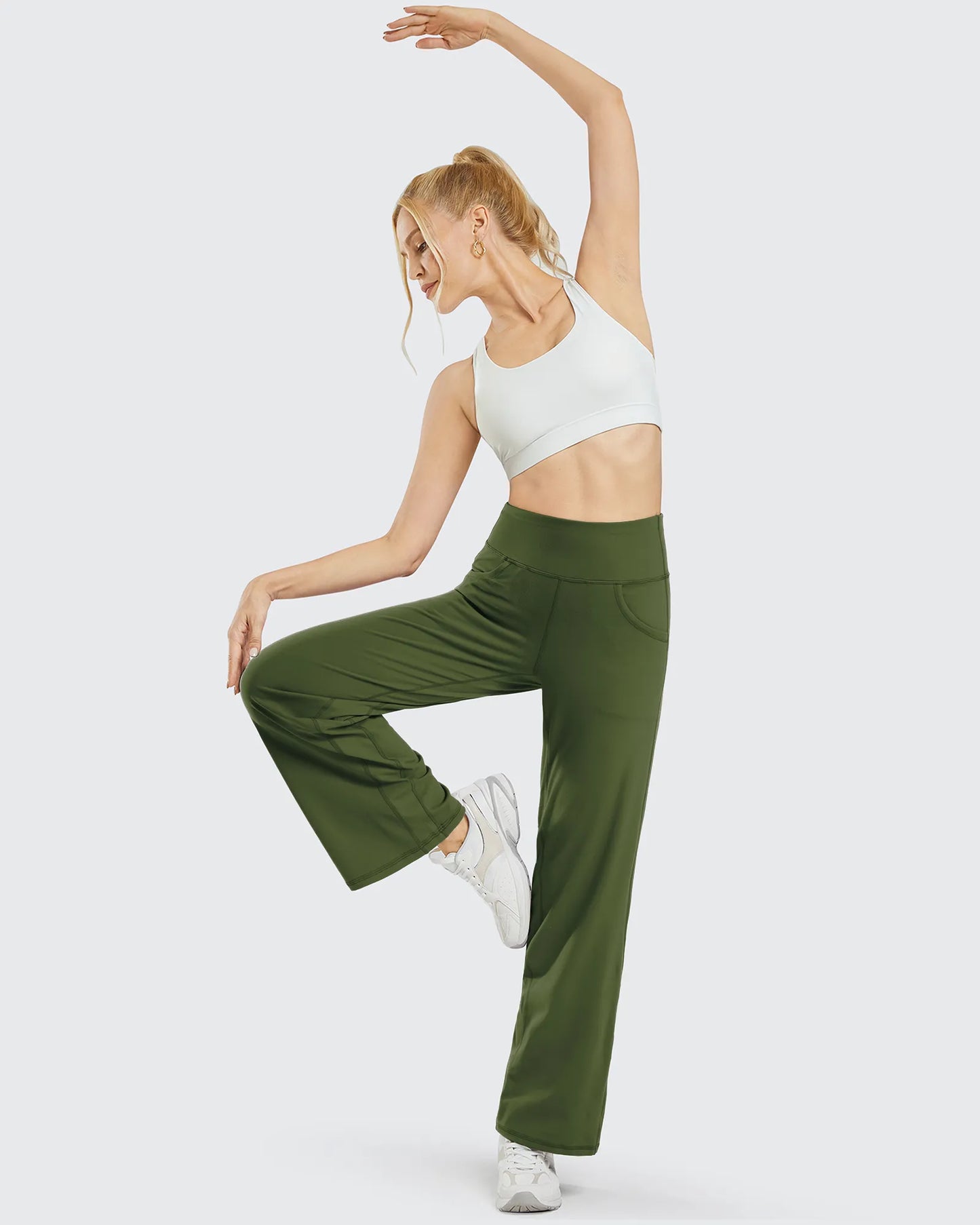 Pantalones Anchos de Mujer para Yoga con Bolsillos Largos