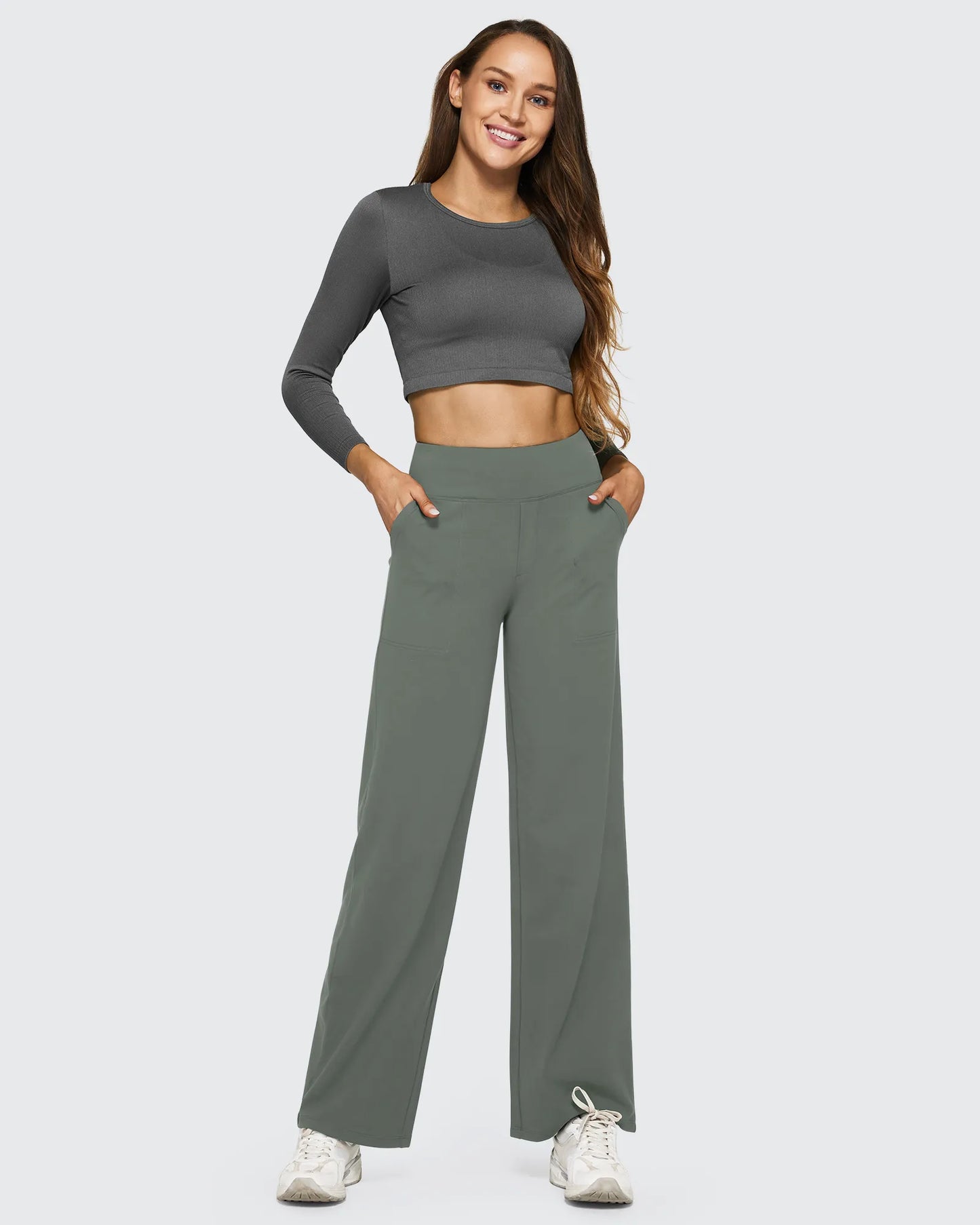 Pantalones de Negocios Informales de Talle Alto Sueltos EverGoing 27''