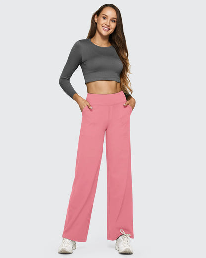 Pantalones casuales de negocios de talle alto EverGoing sueltos de 29''