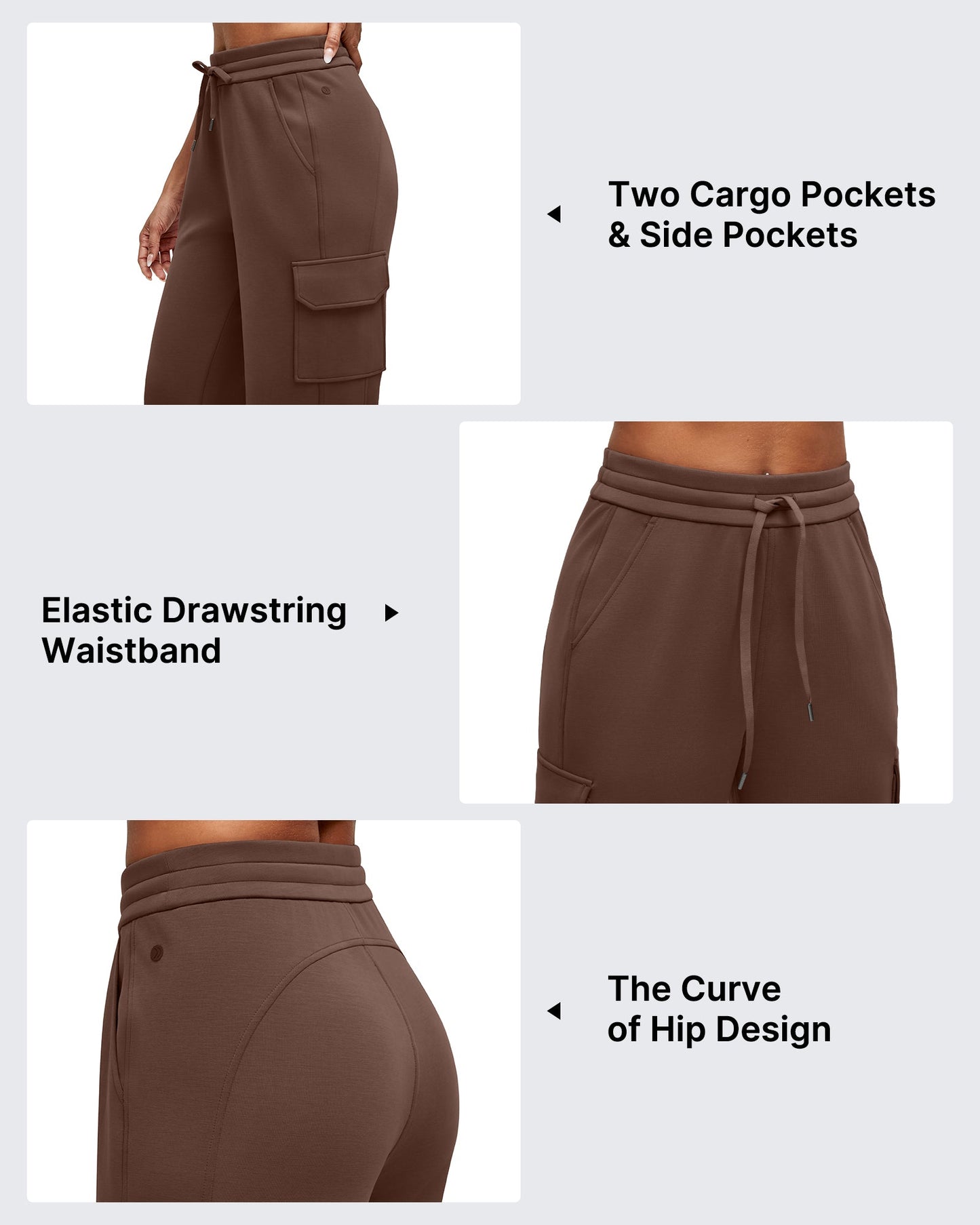 Pantalones de chándal cargo Smoofit de pernera ancha con cordón y bolsillos