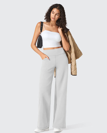 Pantalones Anchos de Vestir de Cintura Alta Sin Costuras BareFeel