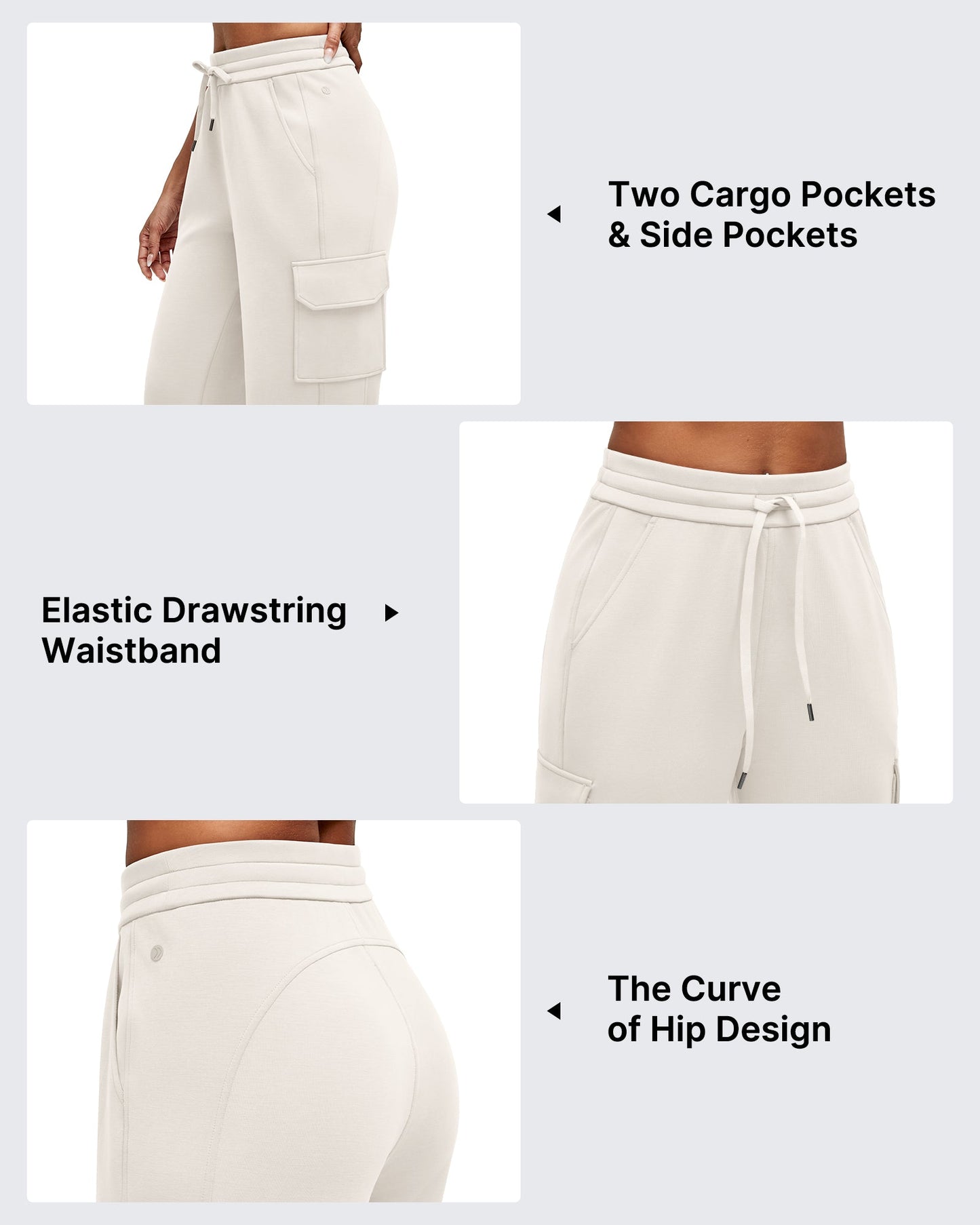 Pantalones de chándal cargo Smoofit de pernera ancha con cordón y bolsillos