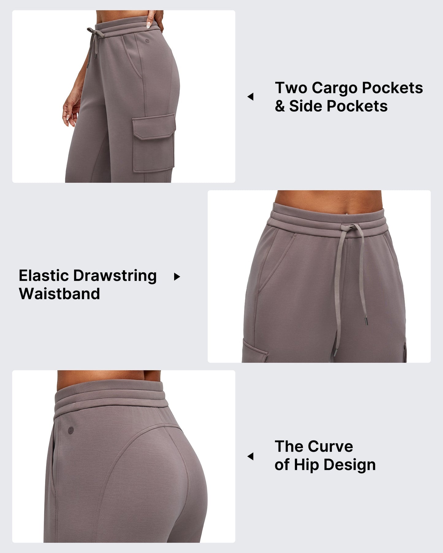 Pantalones de chándal cargo Smoofit de pernera ancha con cordón y bolsillos