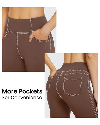 Pantalones de trabajo acampanados de tiro alto y elásticos EverGoing