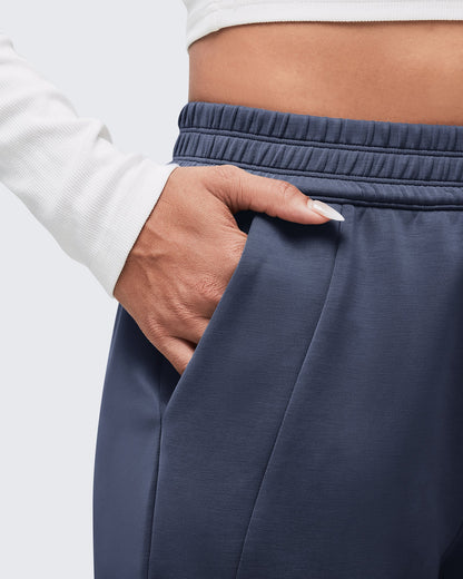 Pantalones de chándal de pernera ancha con cintura elástica Smoofit, talla Petite