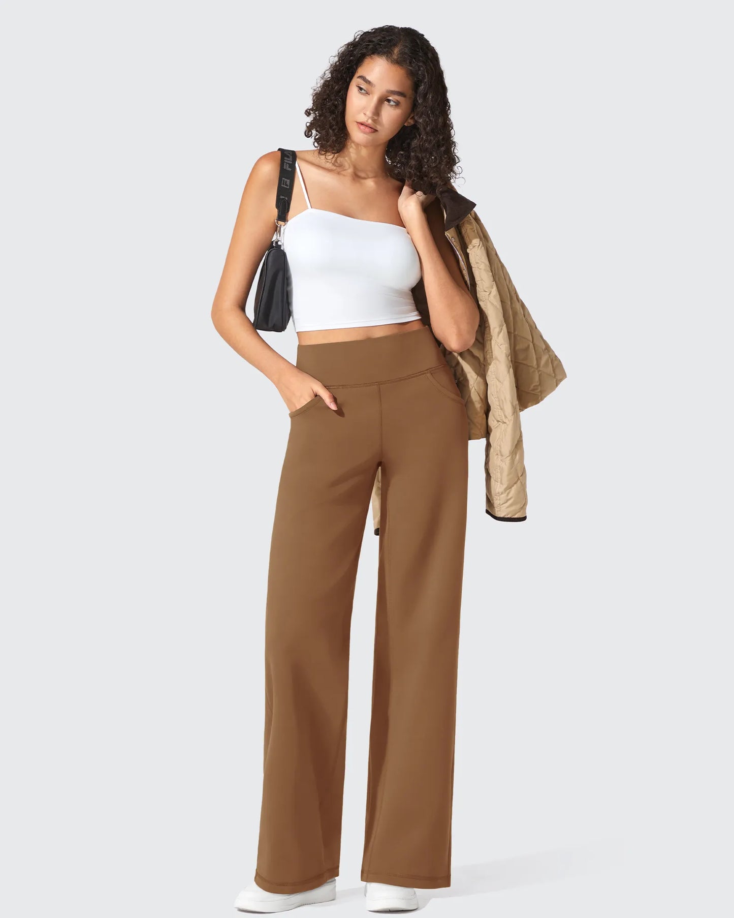 Pantalones de vestir de talle alto sin costuras BareFeel Petite