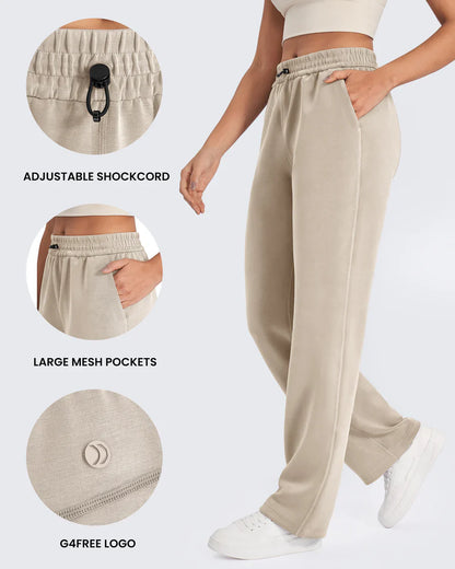 Pantalones deportivos de pierna ancha y tiro medio Smoofit Regulares