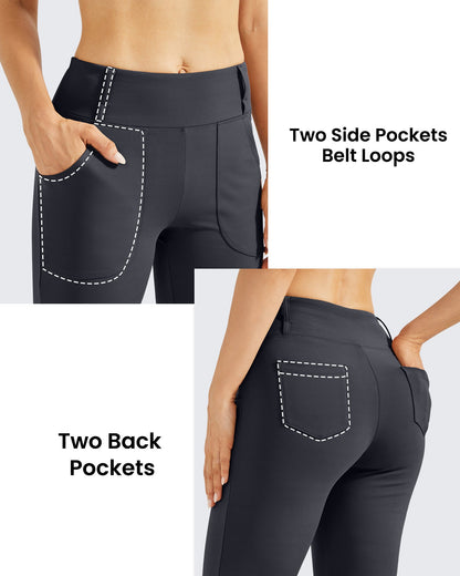 Pantalones acampanados de trabajo de cintura alta con forro polar