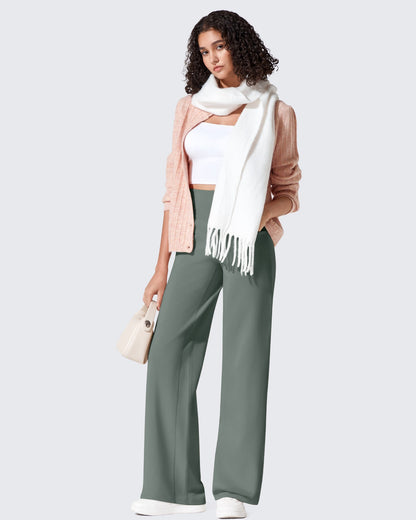 Pantalones térmicos de cintura alta y pierna ancha con forro polar EverGoing