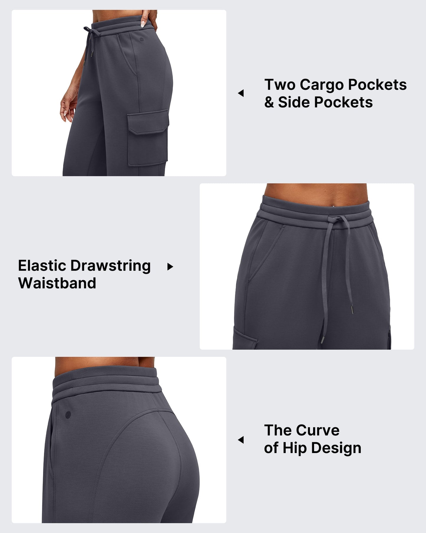 Pantalones de chándal cargo Smoofit de pernera ancha con cordón y bolsillos