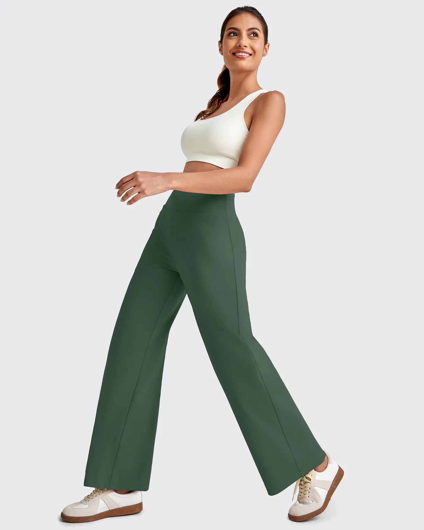 Pantalones Sastre Cortos Elásticos de Talle Alto EverGoing para Mujer (Talla Pequeña)