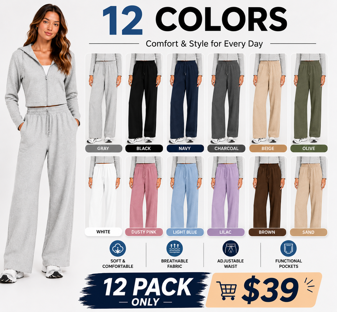 High-Waisted SoComfy Wide-Leg Sweatpants