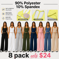 🔥8-PACK ONLY $24(Black + White + Light Gray + Army Green + Navy Blue + Pink + Denim Blue + Beige)
