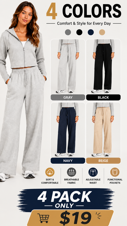 High-Waisted SoComfy Wide-Leg Sweatpants