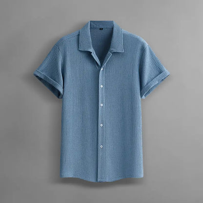 Summer Lightweight Breathable Solid Color Short-Sleeve Dress Shirts
