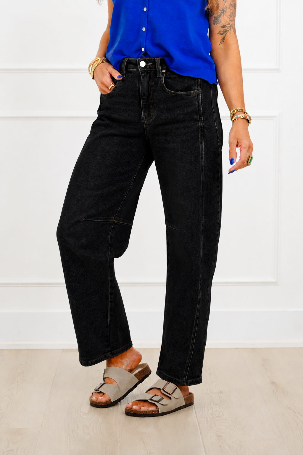 Restock! Risen The Hollis Light Wash Boyfriend Cuffed Barrel Jeans