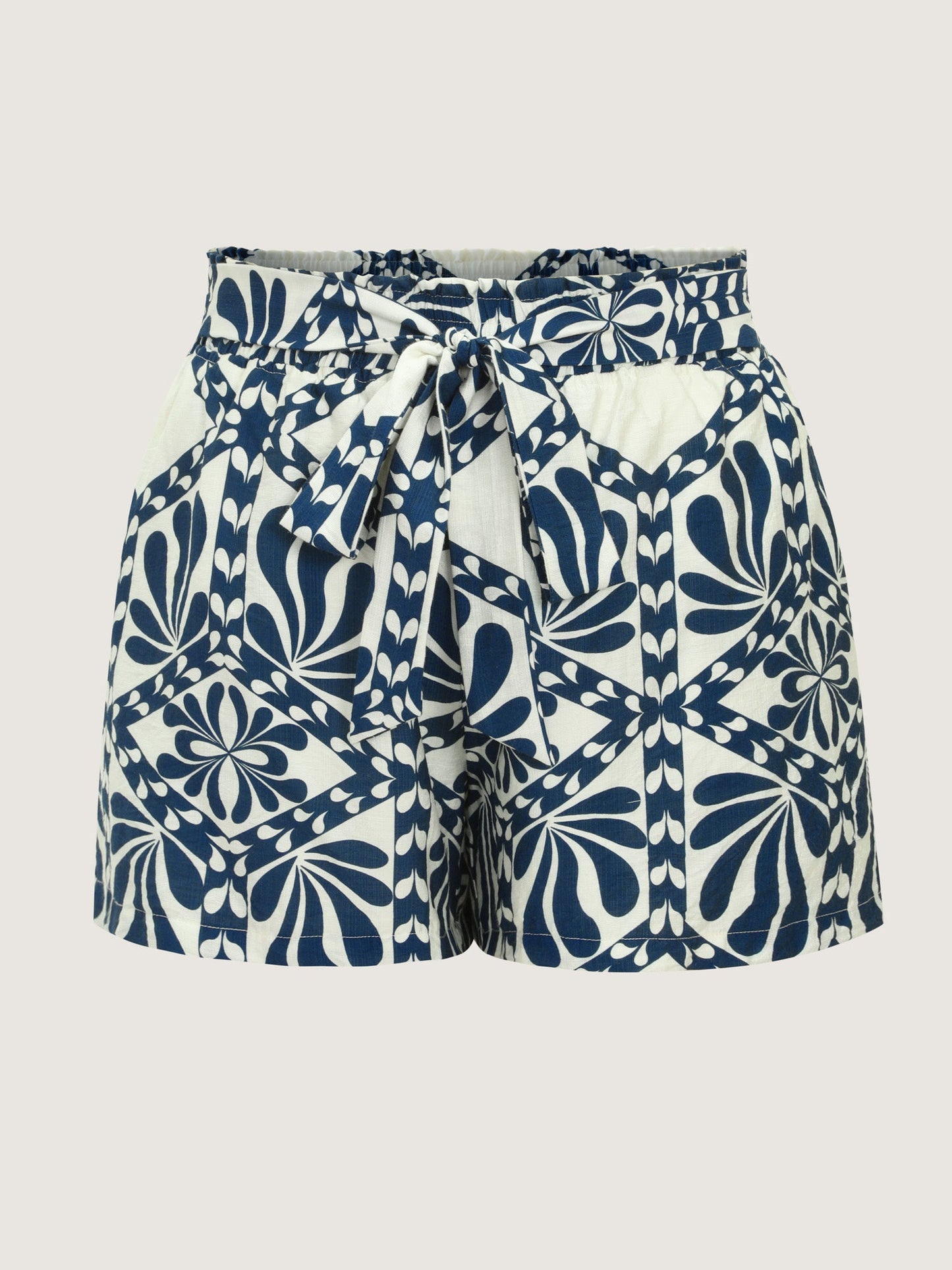 Floral Print Stretchy Waist-Tie Shorts