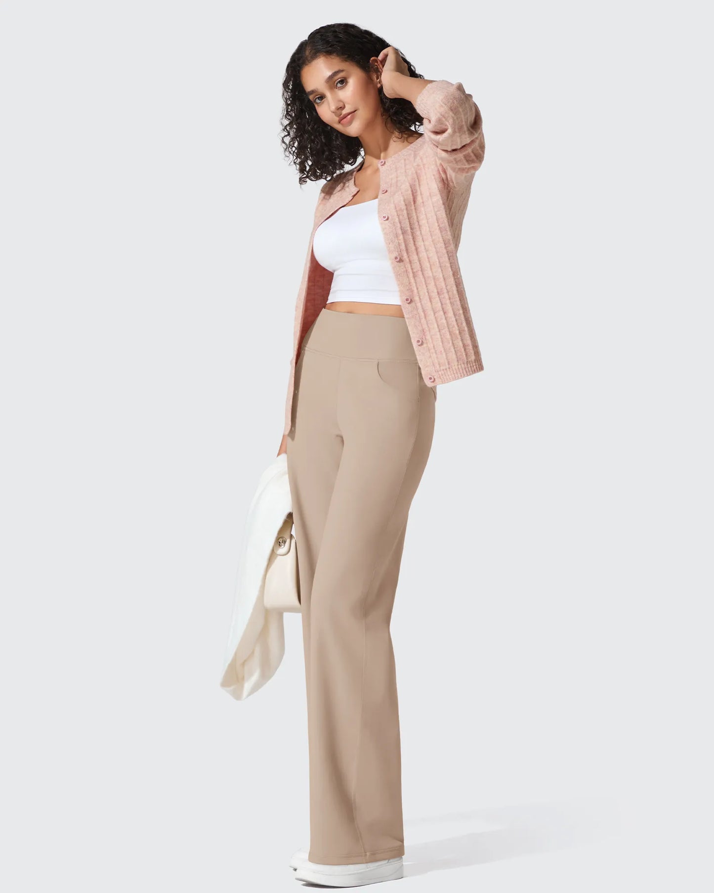 Pantalones Anchos de Vestir de Cintura Alta Sin Costuras BareFeel