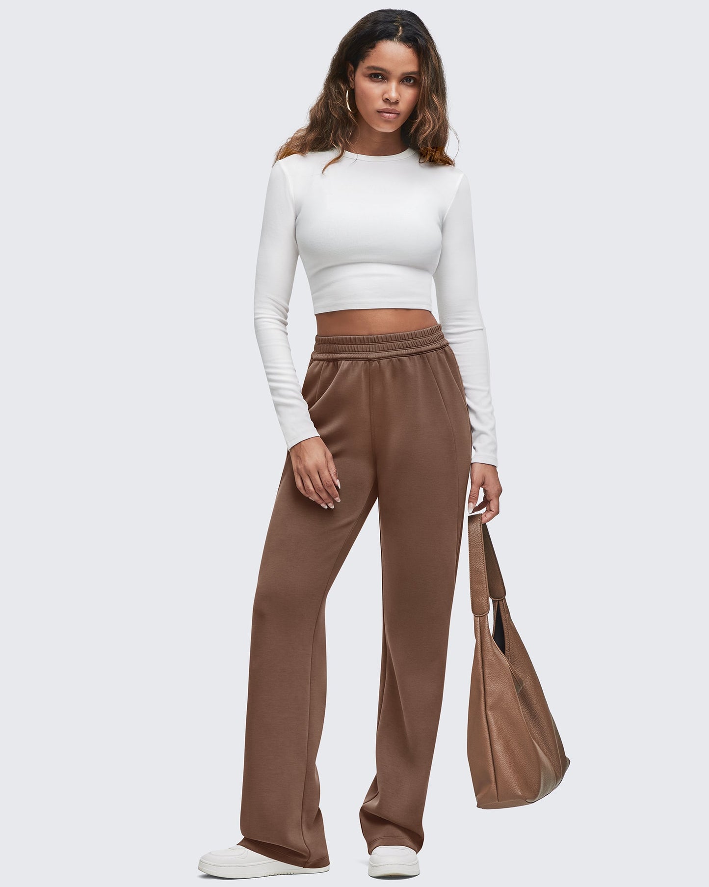 Pantalones de chándal de pernera ancha con cintura elástica Smoofit, talla Petite