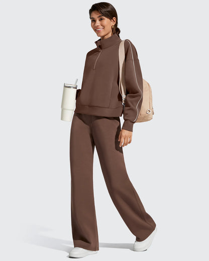Pantalones de chándal de pernera ancha con forro polar y cordón elástico Smoofit
