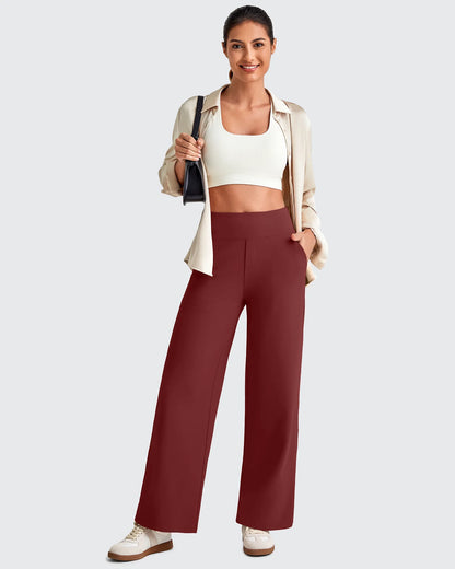 Pantalones de vestir capri elásticos de tiro alto EverGoing (talla regular)