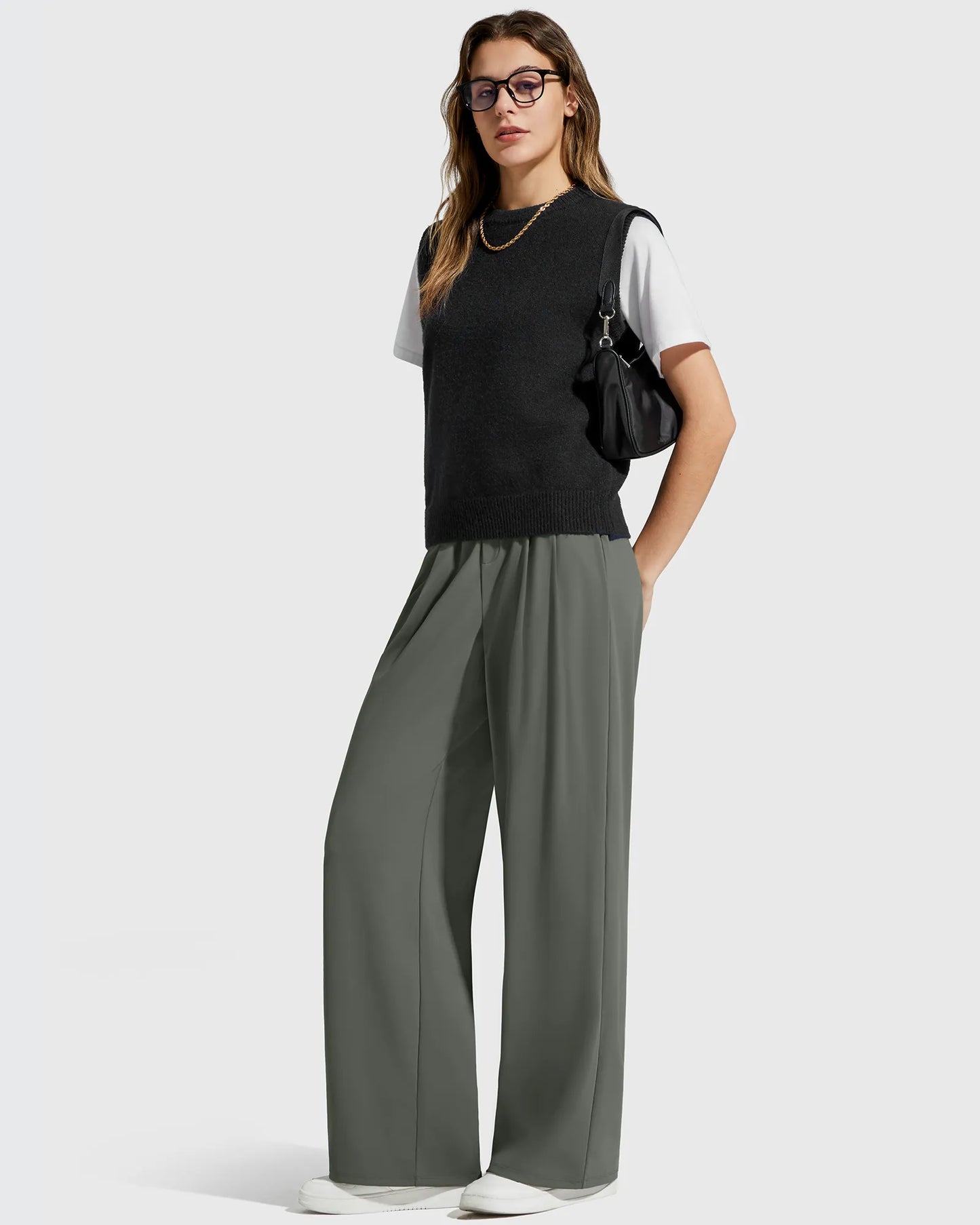Pantalones Casuales de Vestir de Talle Alto ShiftReady