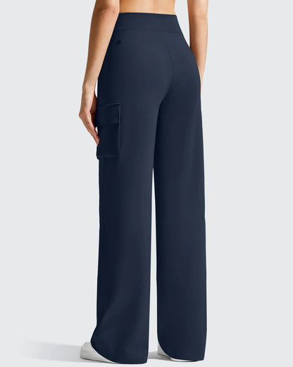 Pantalones cargo de pierna ancha EverGoing de cintura alta con 4 bolsillos