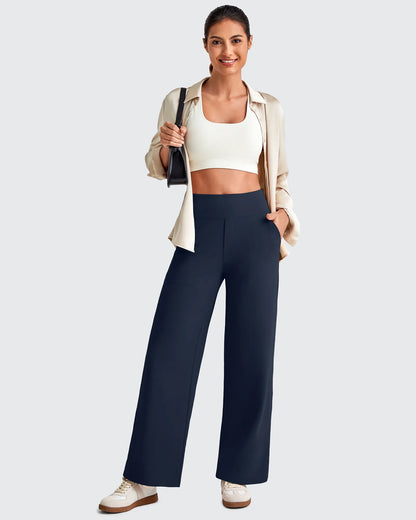Pantalones de vestir capri elásticos de tiro alto EverGoing (talla regular)