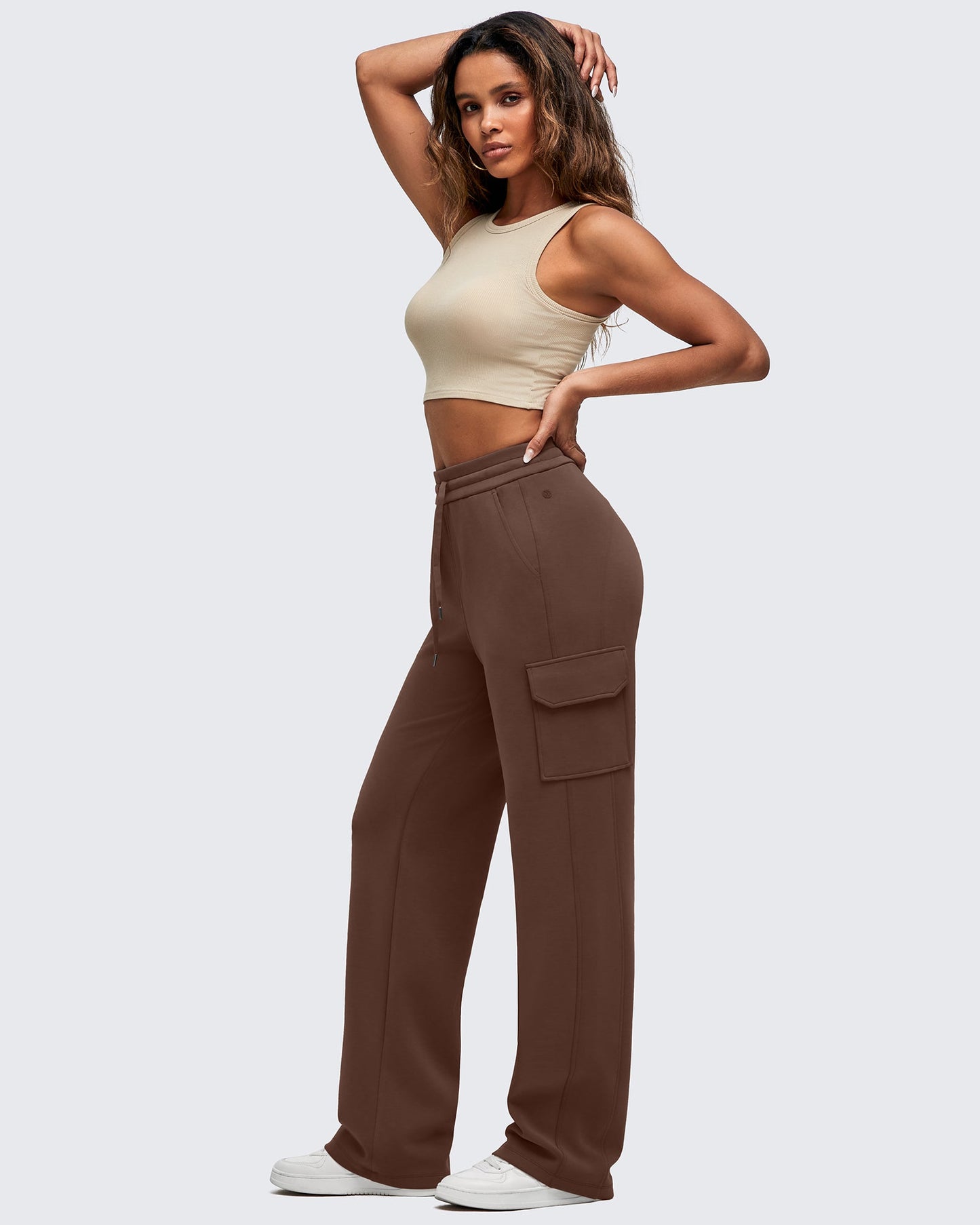Pantalones de chándal cargo Smoofit de pernera ancha con cordón y bolsillos