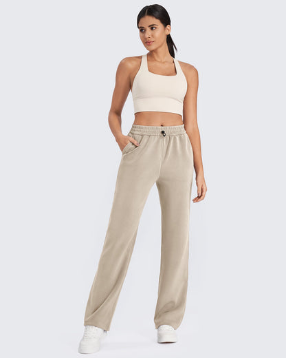 Pantalones de chándal de pernera ancha y tiro medio Smoofit, talla alta