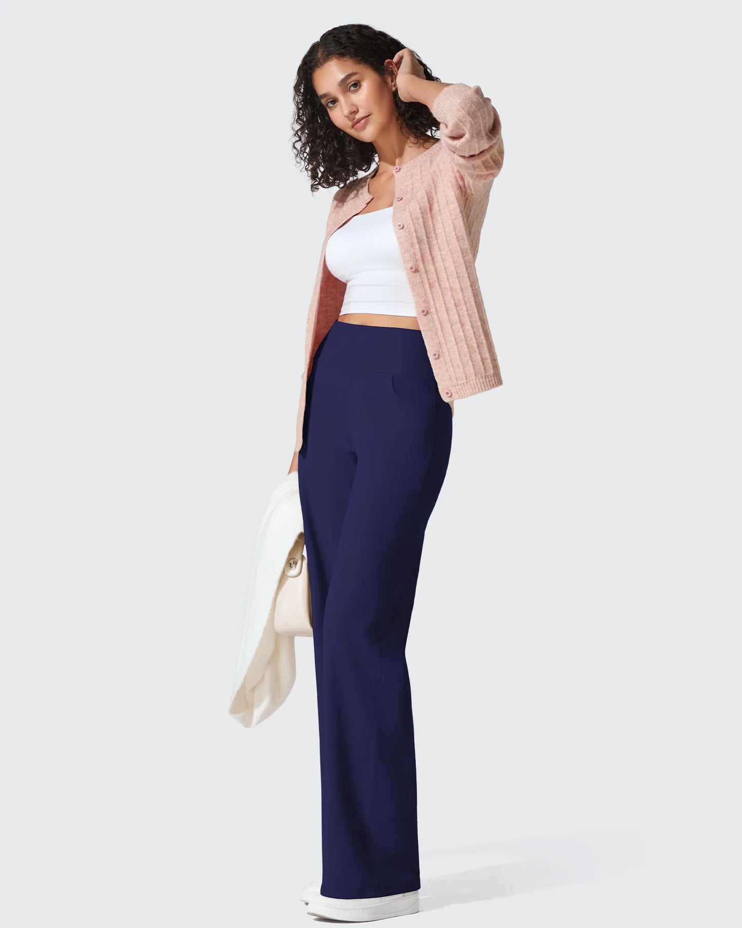 Pantalones Anchos de Vestir de Cintura Alta Sin Costuras BareFeel