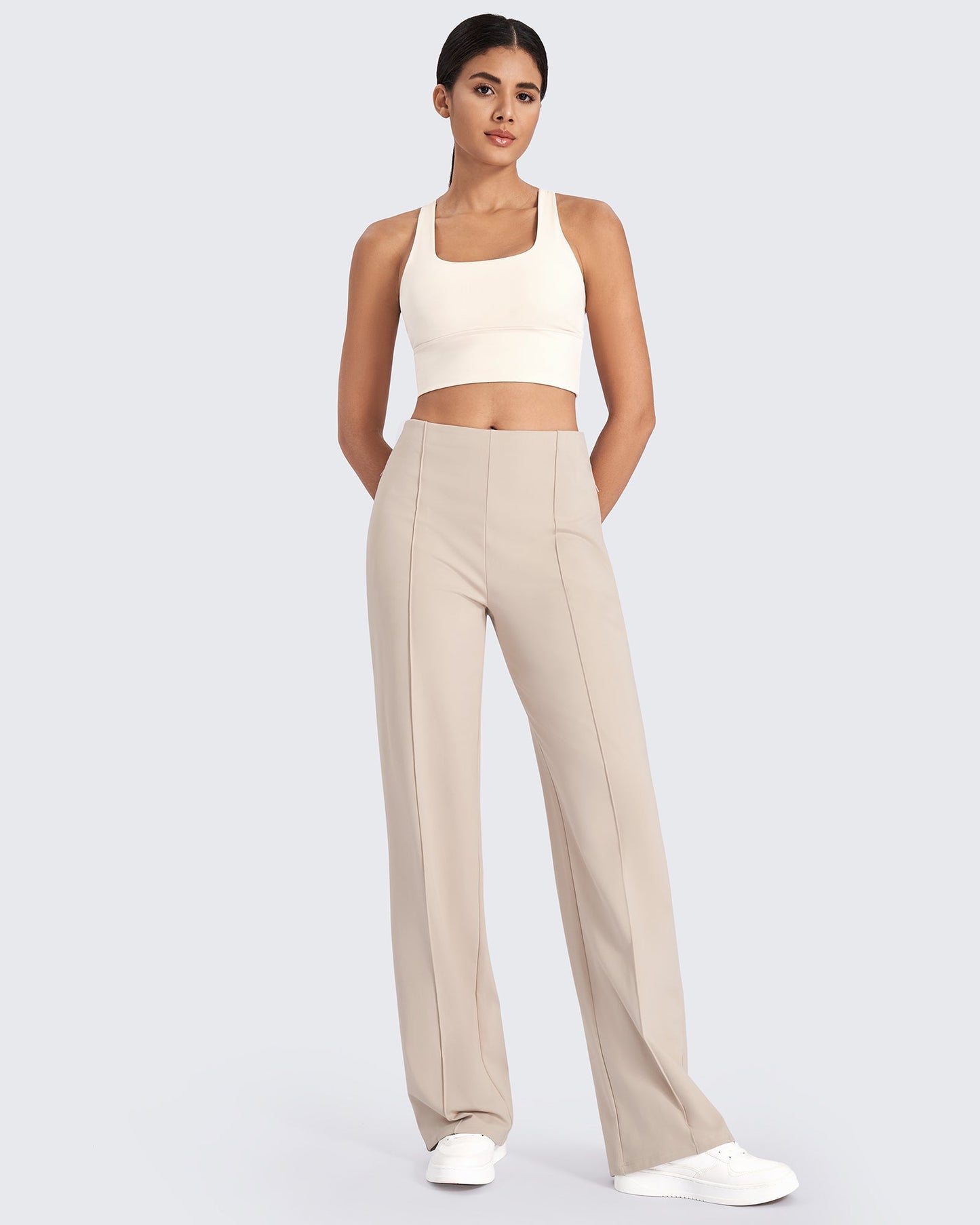 Pantalones de pernera ancha con pliegues delanteros EverGoing Business