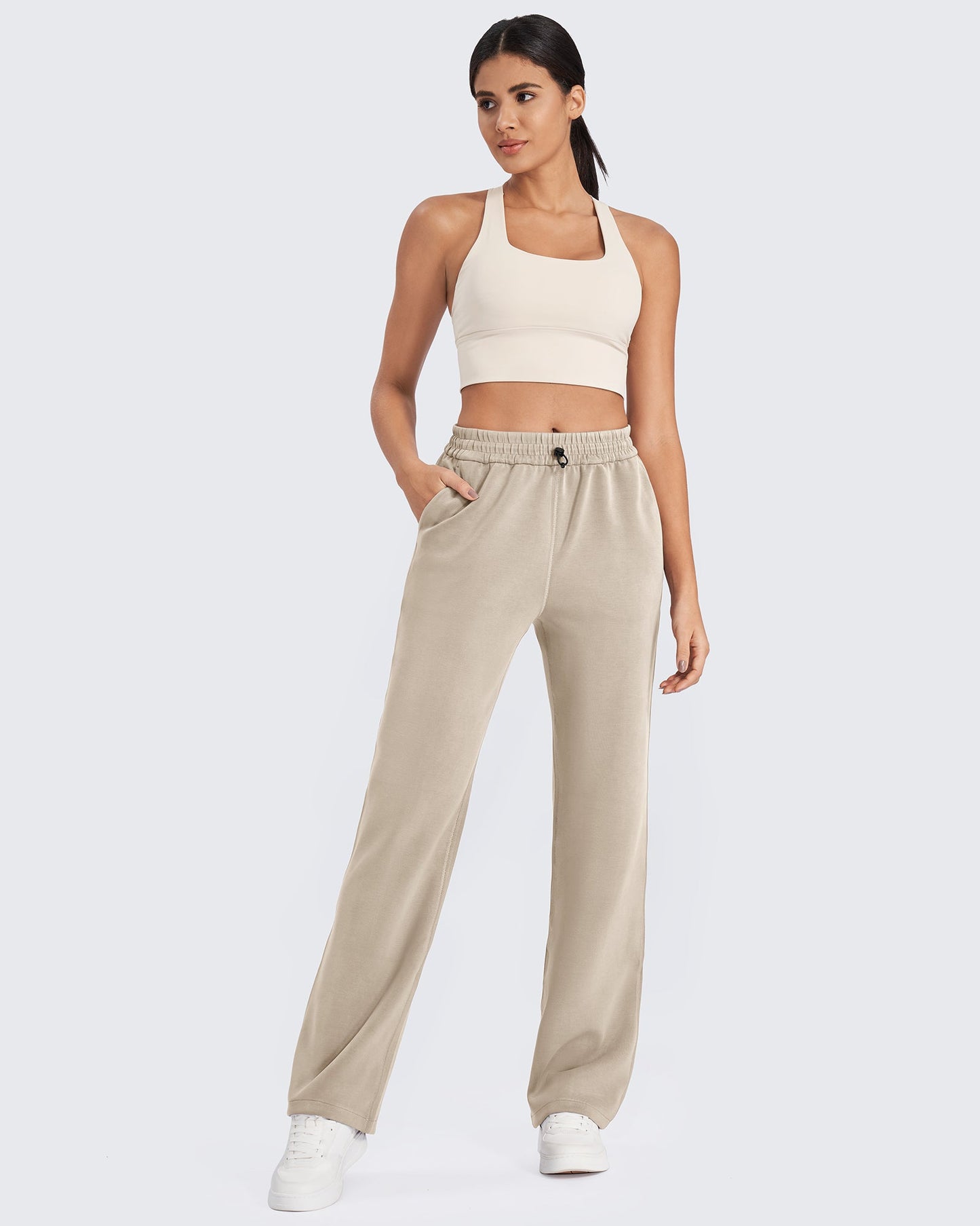 Pantalones deportivos Smoofit de pernera ancha de talle medio para petite
