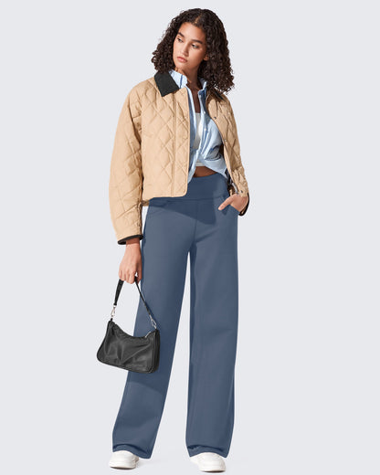 Pantalones térmicos de cintura alta y pierna ancha con forro polar EverGoing